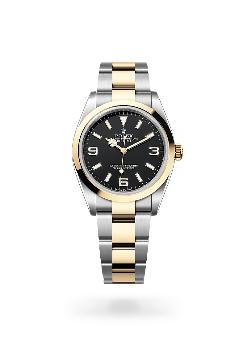 Rolex Explorer 36腕錶黃金鋼（蠔式鋼與黃金的組合）款，M124273-0001 - 金輪錶行