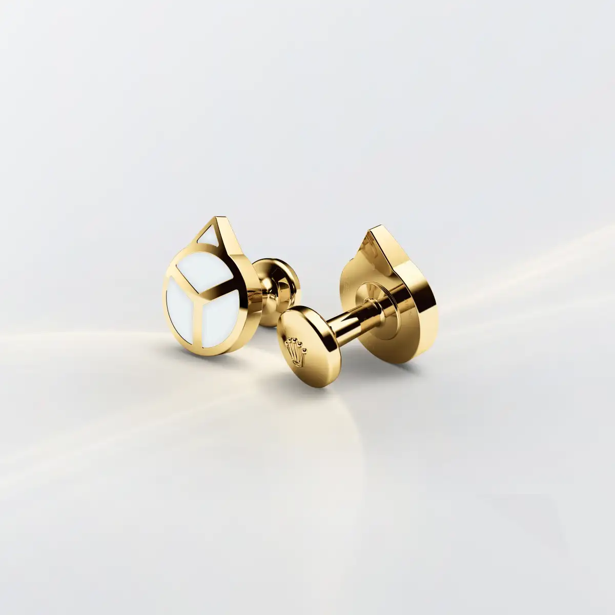 Rolex ‘Hand’ cufflinks in Yellow gold and luminescent material, a1028 at Precision Watch